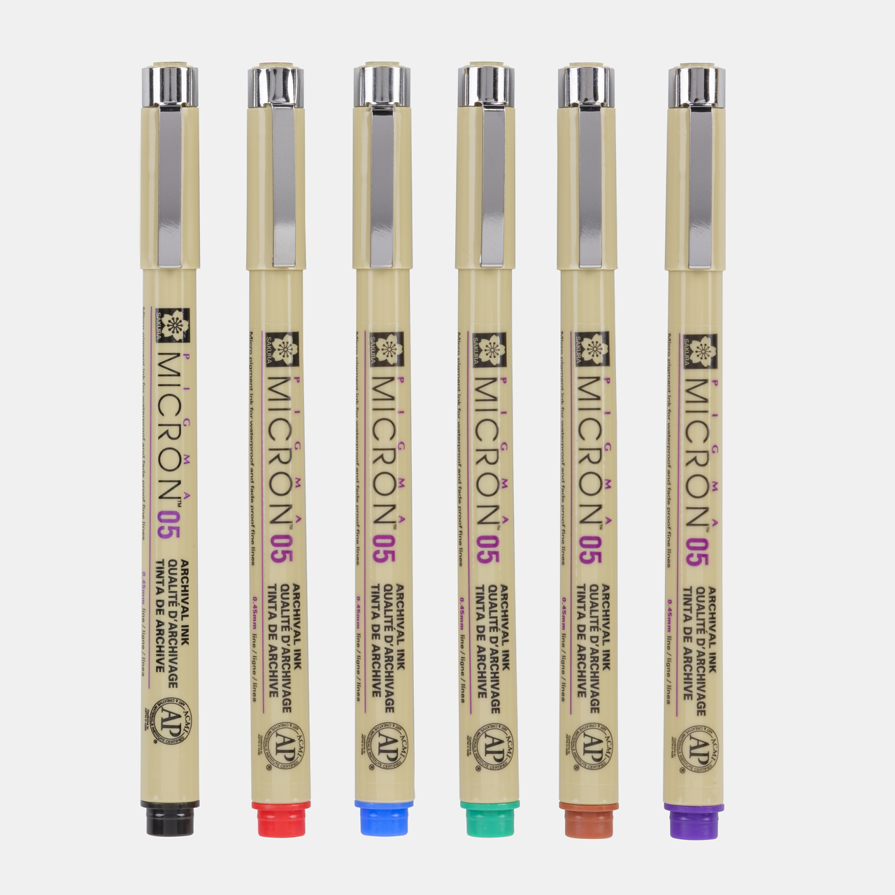 Sakura Pigma Micron 05 tűfilc 0,45 mm – 6 darabos színes készlet