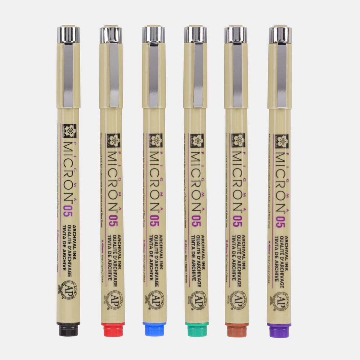 Sakura Pigma Micron 05 tűfilc 0,45 mm – 6 darabos színes készlet