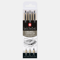 SAKURA Pigma Micron Építészet tűfilc készlet 3 db - 005, 01, PN Black