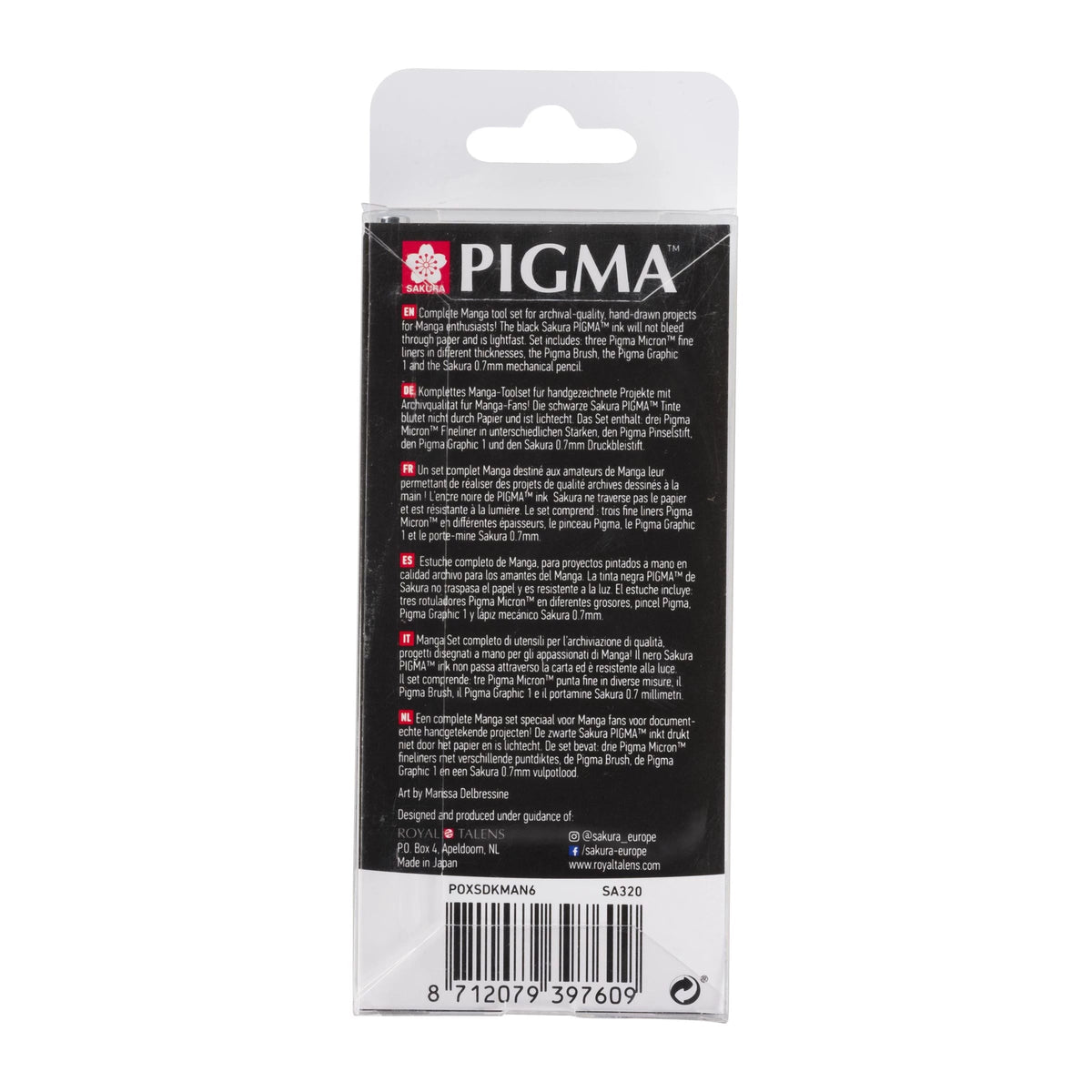 Sakura Pigma Micron Manga tűfilc készlet - 6 db-os / fekete