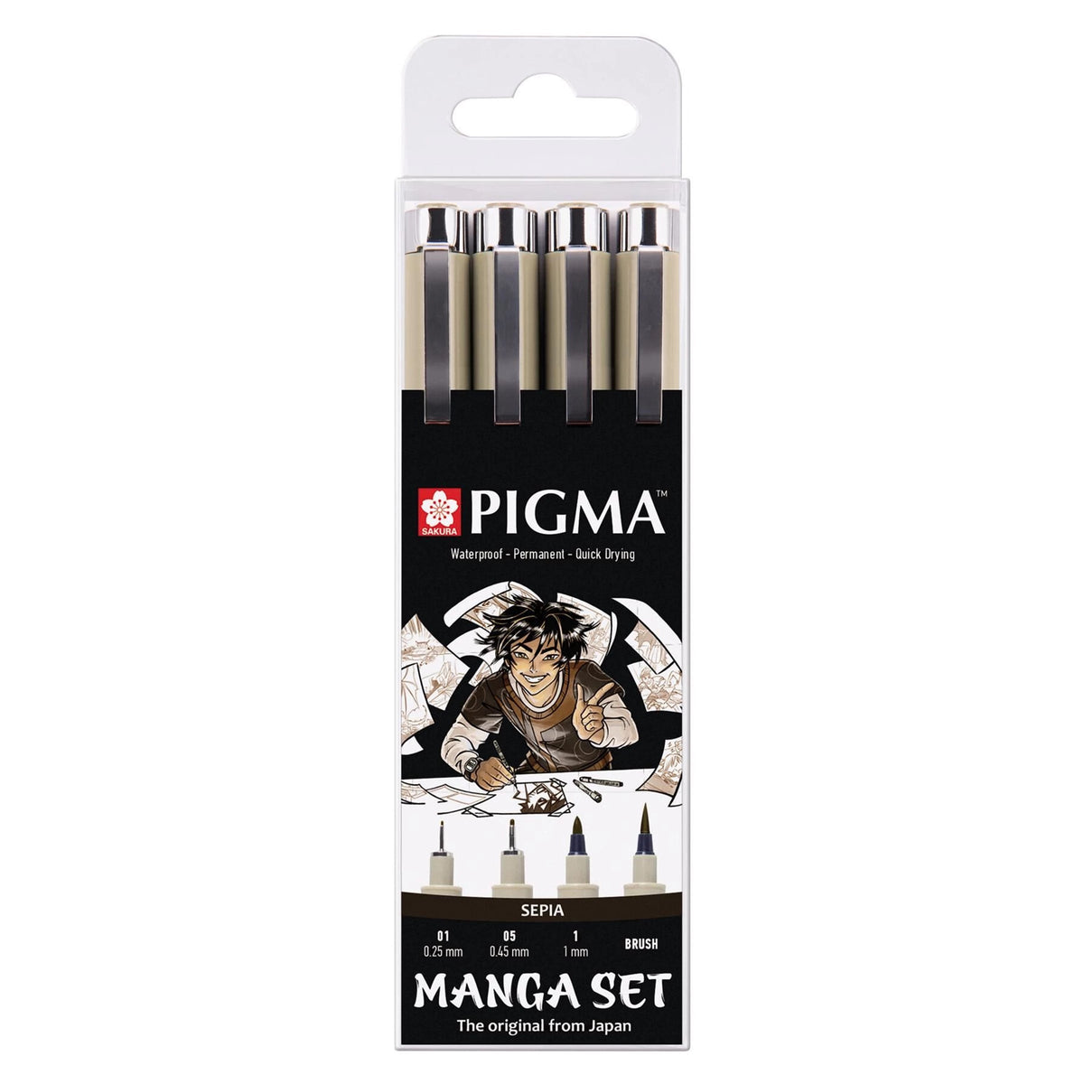Sakura Pigma Micron Manga tűfilc készlet - Szépia / 4 db-os