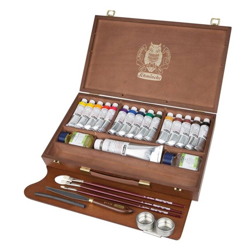Schmincke MUSSINI fadobozos festékkészlet 15 x 35 ml és 150 ml fehér