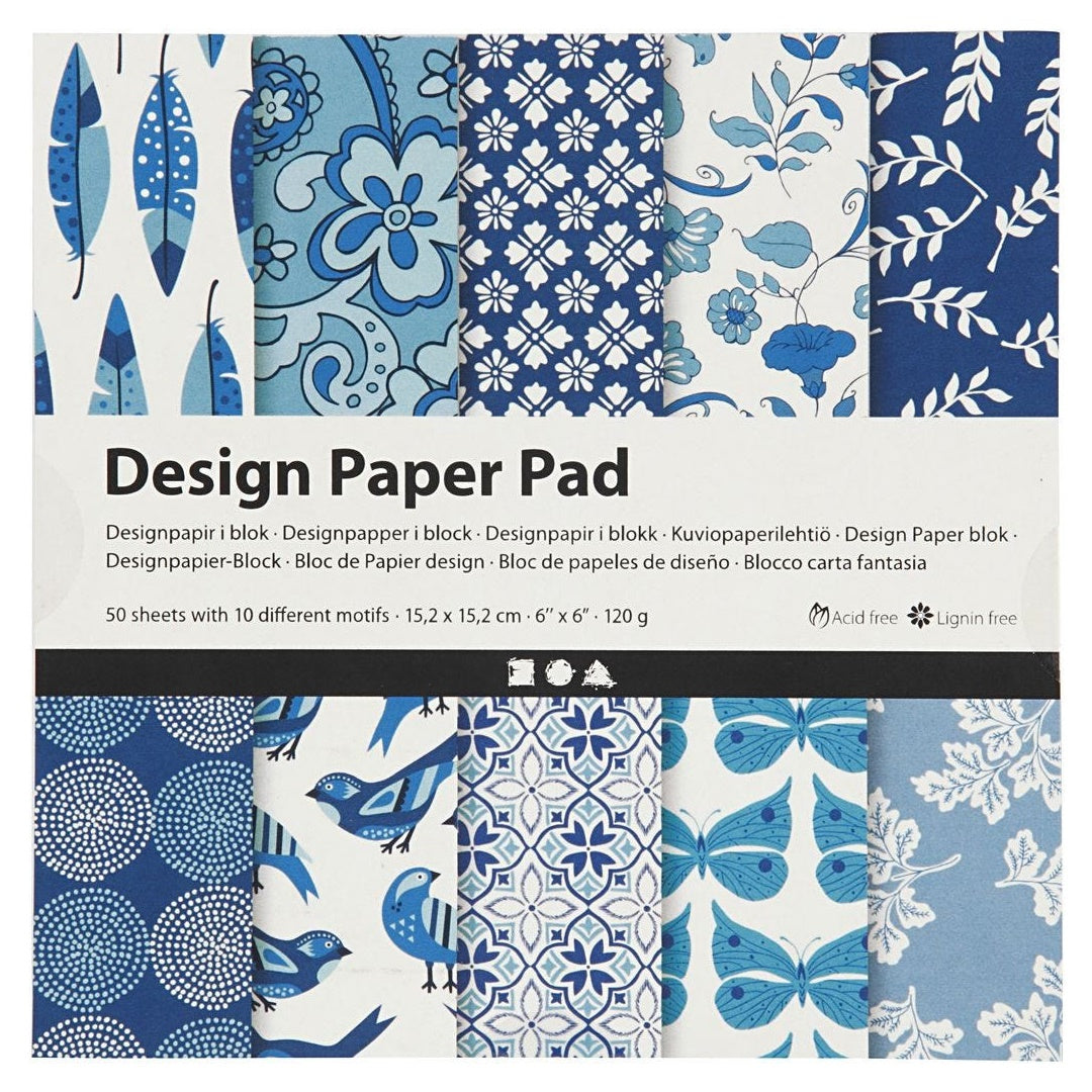 Scrapbooking papír blue / 15.2 x 15.2 cm - 50 lapos