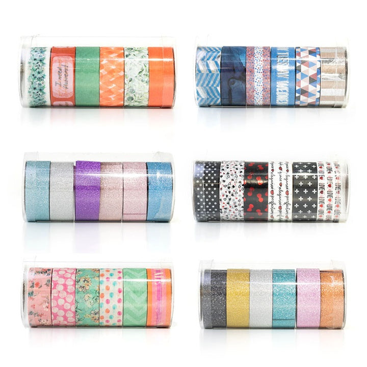 Washi szalag készlet 6 x 2.5 m – fekete