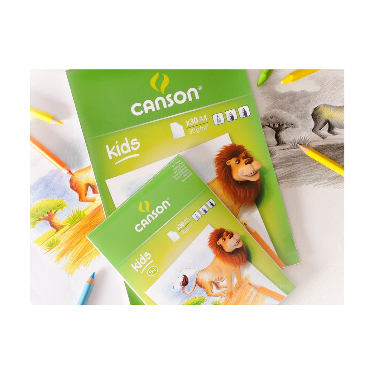 Skicovací blok CANSON Kids 90 g/m² – 30 lapos, A5 – A4