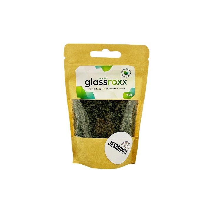 Glassroxx jezmonit üveggranulátum 150g – olívazöld