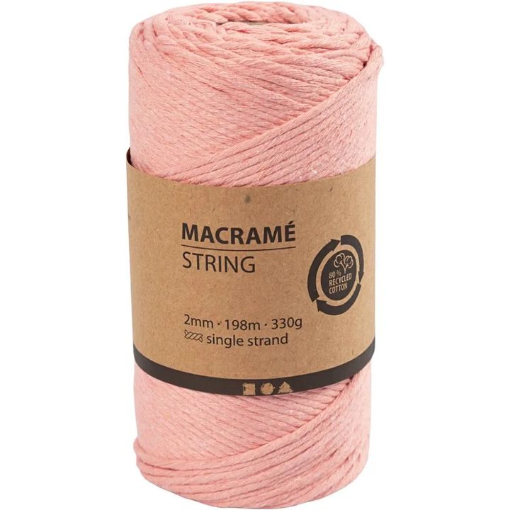 Macramé zsinór 2 mm x 198 m – Rózsaszín