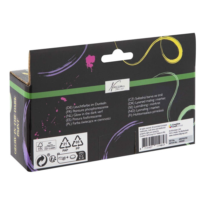 Sötétben világító akrilfesték készlet Nassau 4 x 60 ml (2)