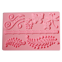 Szilikon forma indák & lepkék 20x12.7x0.7 cm