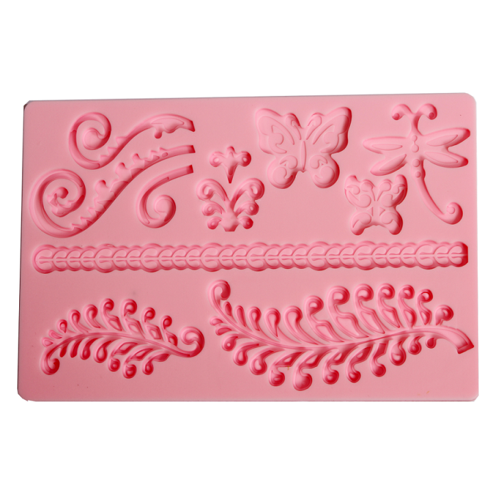Szilikon forma indák & lepkék 20x12.7x0.7 cm