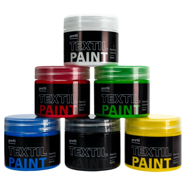 Színkészlet sötét textíliákhoz Profil 6 x 50 ml