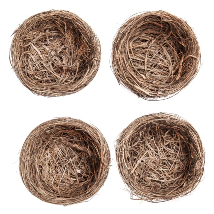 Természetes dekoratív fészkek 9 cm / 4 db-os készlet (1)