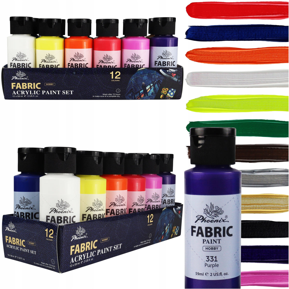 Textilfesték Phoenix 12–24 x 59 ml
