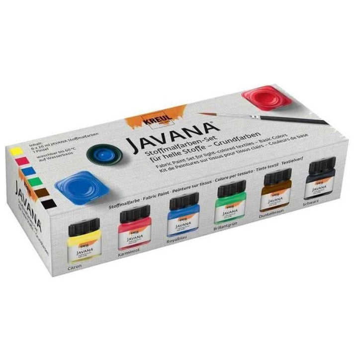Textilfesték szett világos textilre JAVANA Basic Colors 6x20 ml