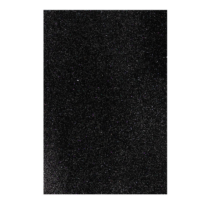 Öntapadós csillogó dekorációs gumi EVA sheet 20x30 cm – black