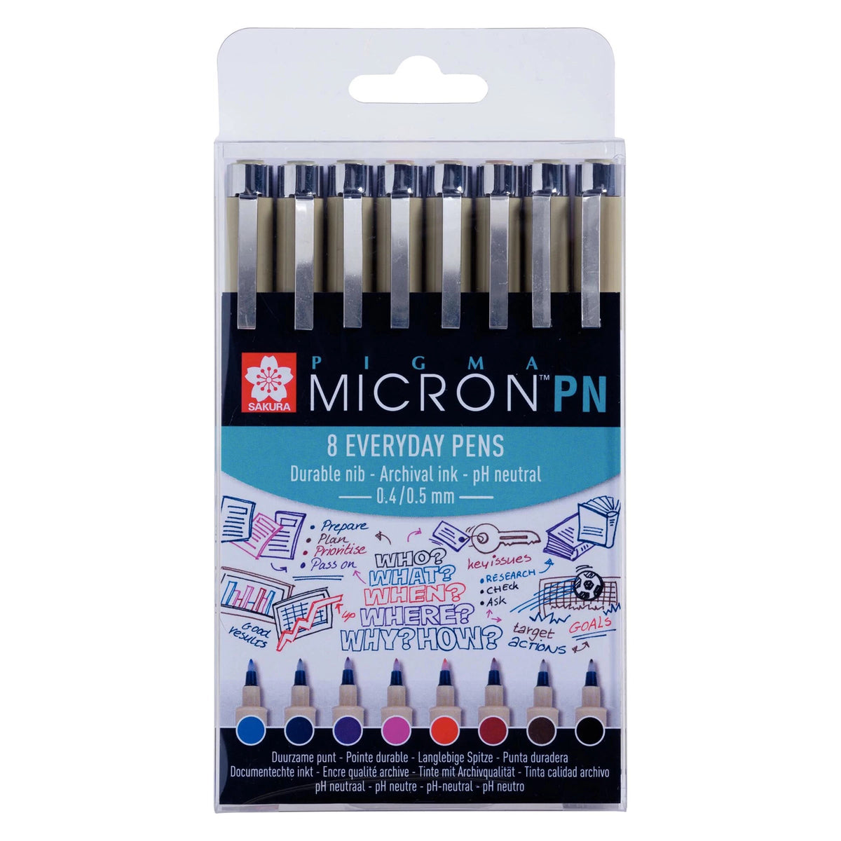 Tűfilc készlet Sakura Pigma Micron PN - 8 db-os