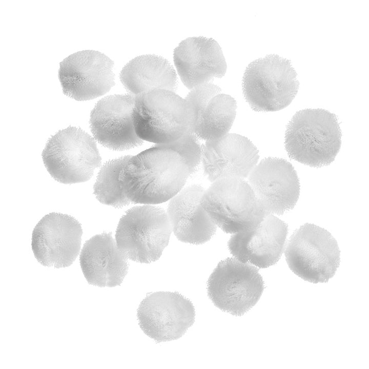Tüll pomponok kézműveskedéshez | 24 db, fehér, 2 cm-es (1)