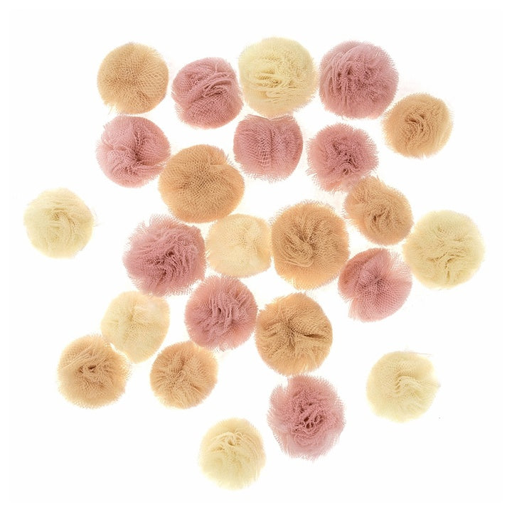 Tulle Pom Poms kézműveskedéshez | 24 db, Nude árnyalatok (1)