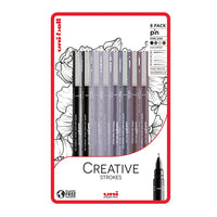 UNI PIN fineliner filctollak készlete Creative Strokes 8 db (1)