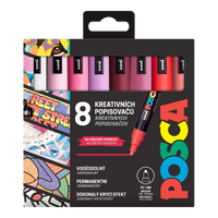 Posca PC-5M akril filctoll készlet, LOVE, 1,8 - 2,5 mm, meleg színek (8 db)