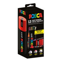 Posca vegyes marker készlet fémdobozban – 13 db (PC-3M, PC-5M, PC-5BR)