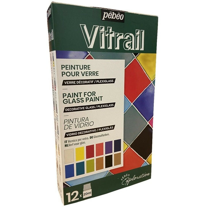 Üvegfesték készlet Pebeo Vitrail 12 x 20 ml