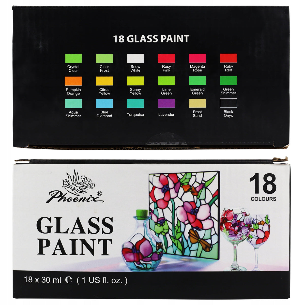 Üvegfesték Phoenix - 18 x 30 ml