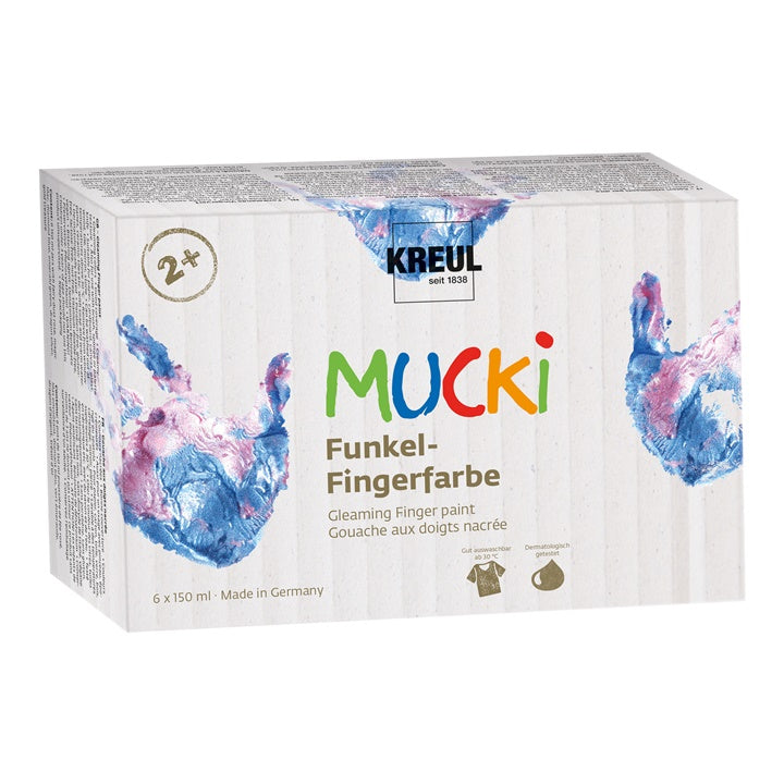 Világító gyermek ujjfestékek MUCKI / 6 x 150 ml-es készlet (1)