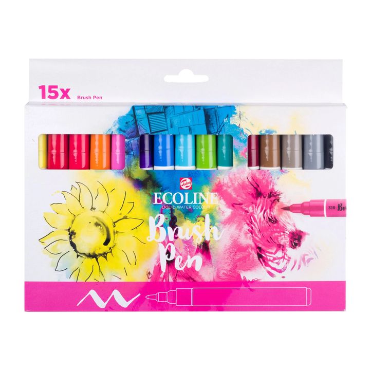 Vízfestéktollak ECOLINE BRUSH PEN 15 db (1)