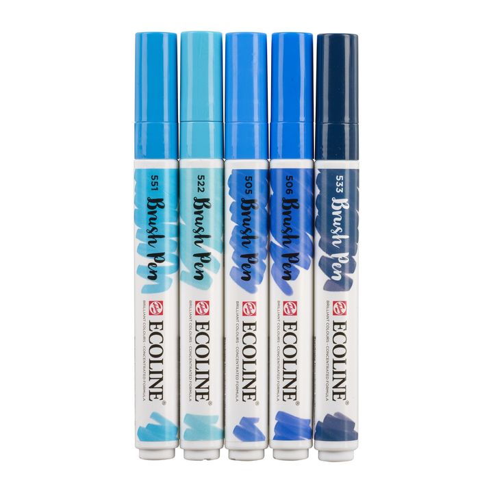 Vízfestéktollak Ecoline Brush Pen Blue (5)