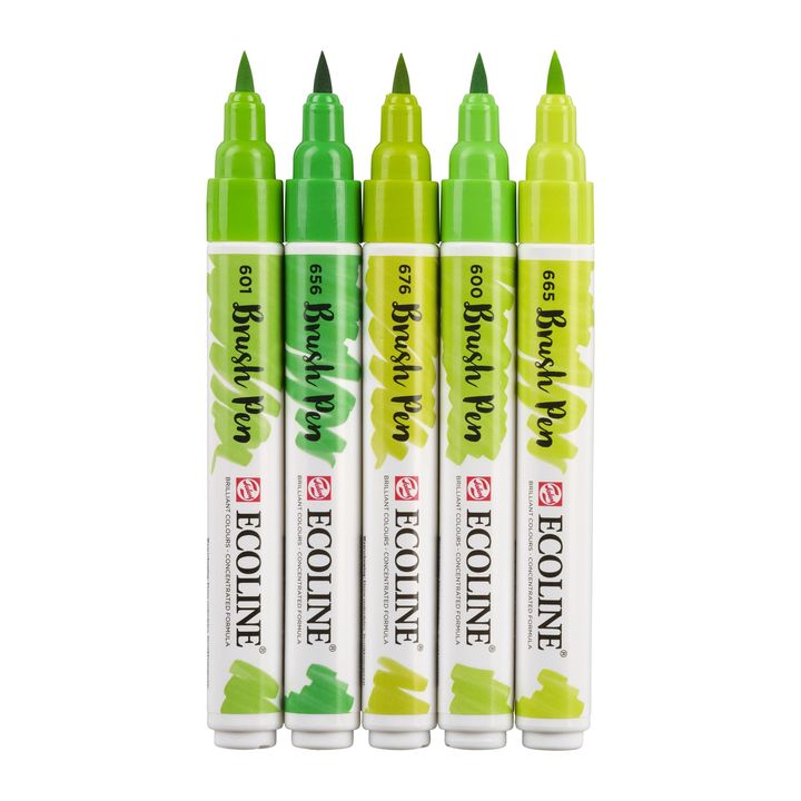 Vízfestéktollak Ecoline Brush Pen Green (3)