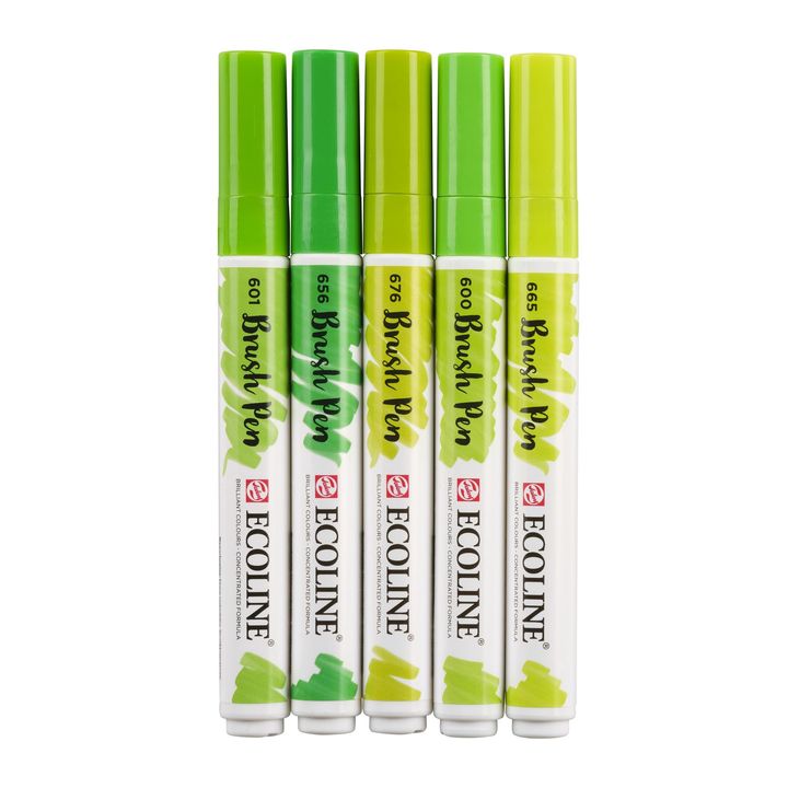 Vízfestéktollak Ecoline Brush Pen Green (5)