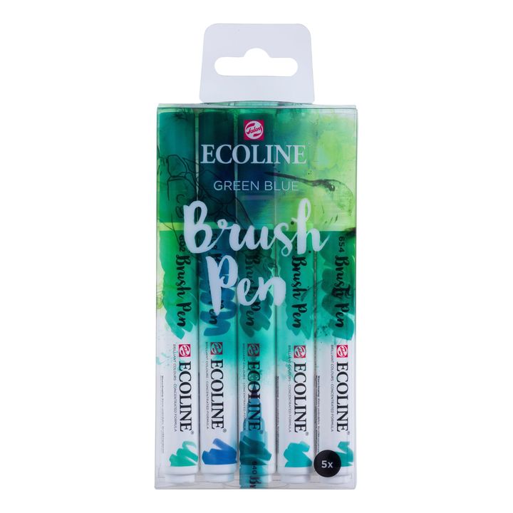Vízfestéktollak Ecoline Brush Pen Green Blue (1)