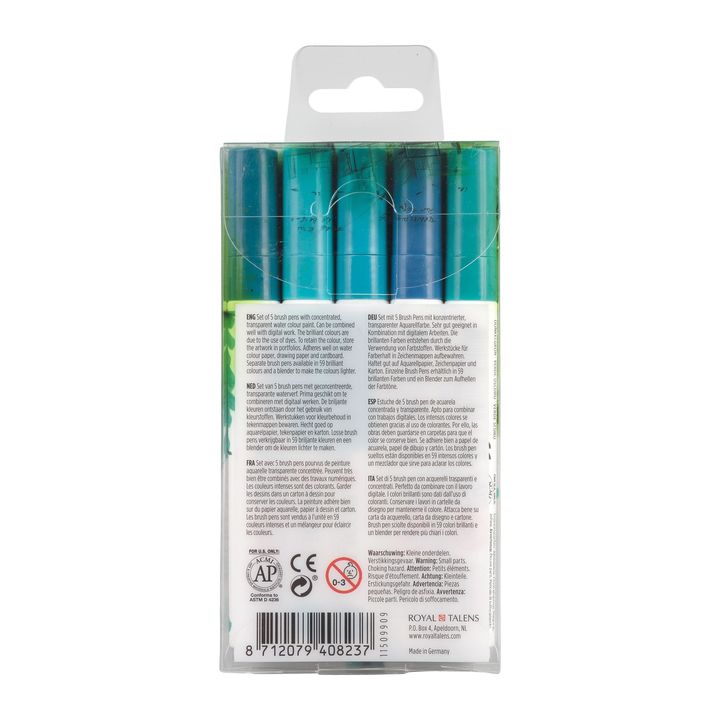 Vízfestéktollak Ecoline Brush Pen Green Blue (2)