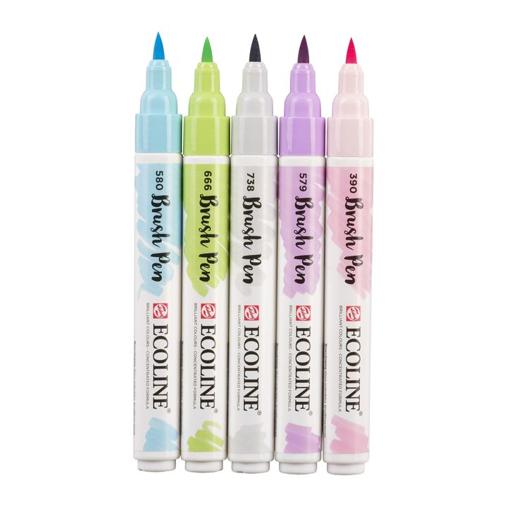 Vízfestéktollak Ecoline Brush Pen Pastel (3)