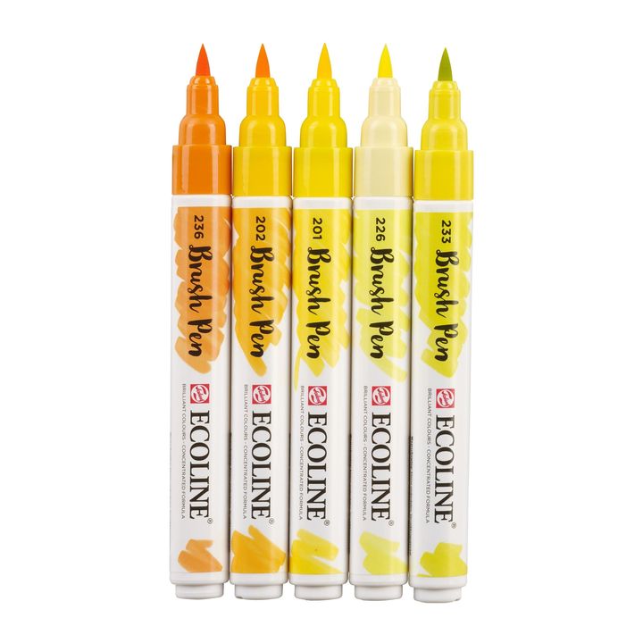 Vízfestéktollak Ecoline Brush Pen Yellow (3)