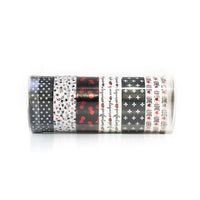 Washi szalag készlet 6 x 2.5 m - fekete