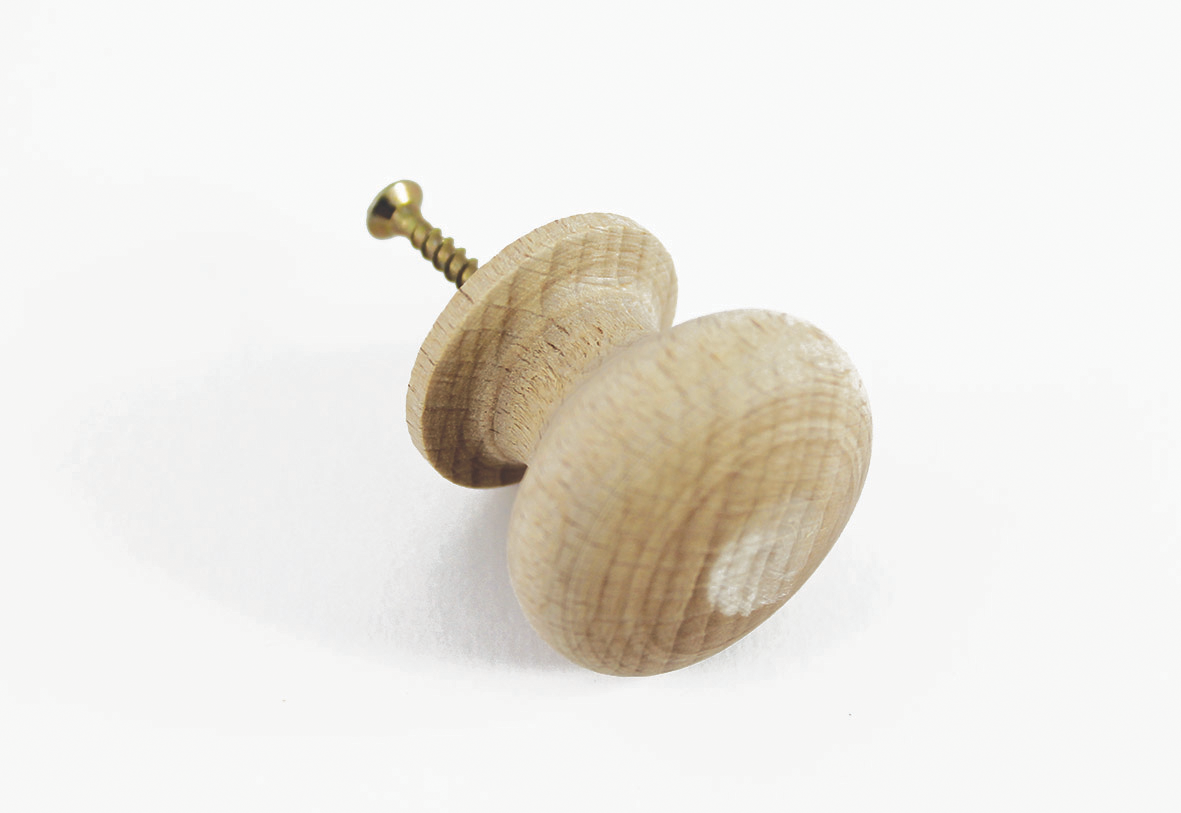 Wooden knob, convex-flat pcs/pack – átmérő 35, - 6 db