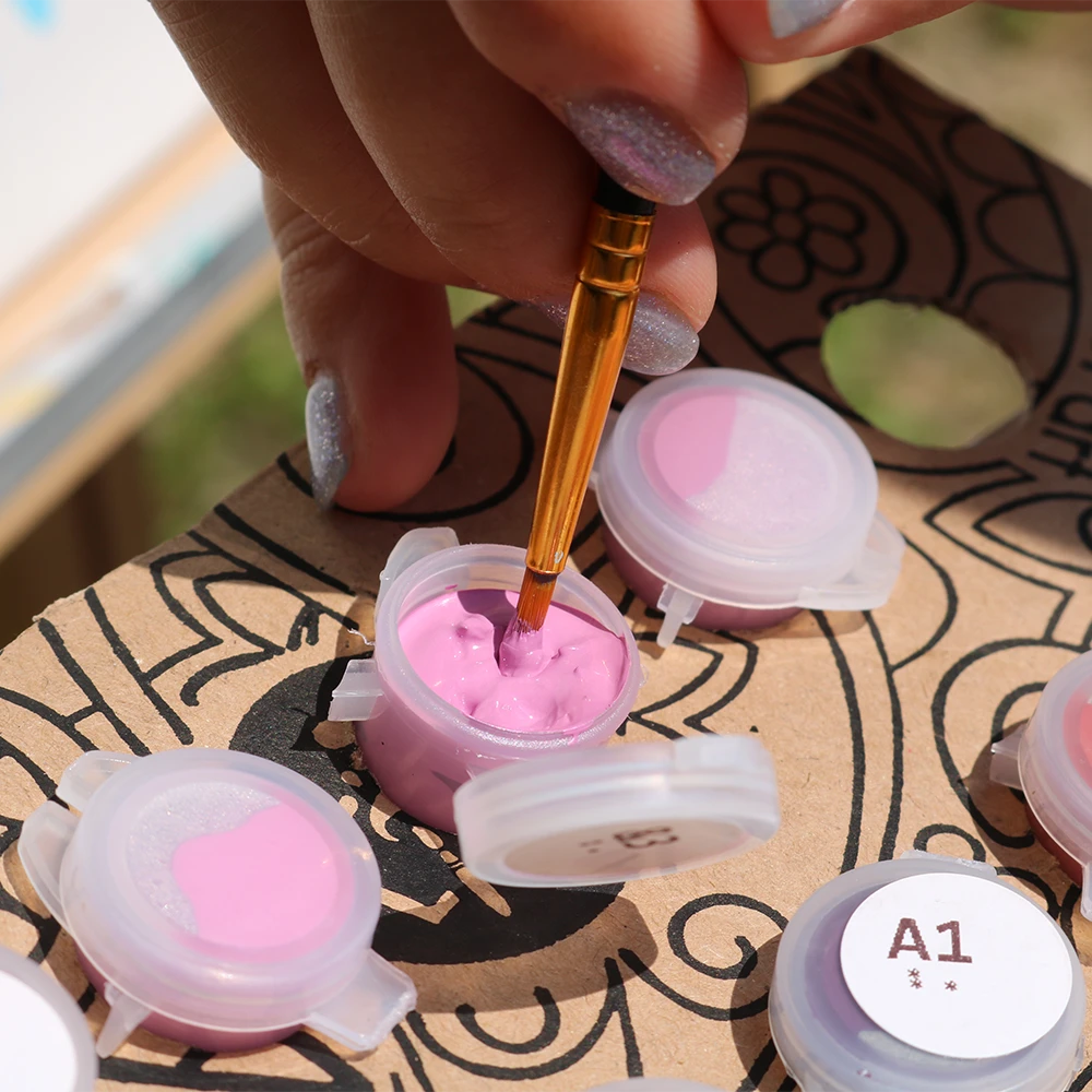 Festés akrilfestékkel lapos ecsettel