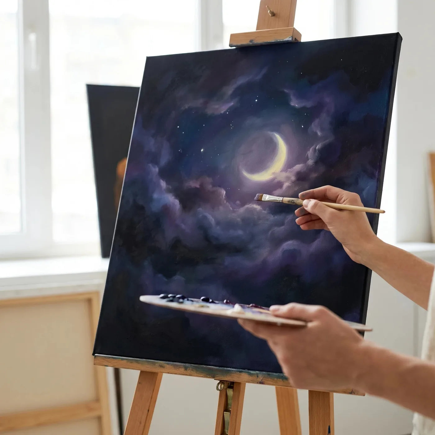 Olajfestmény fekete PROFI ARTMIE vásznon