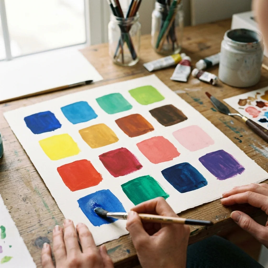 Színtanulmány gouache festékkel