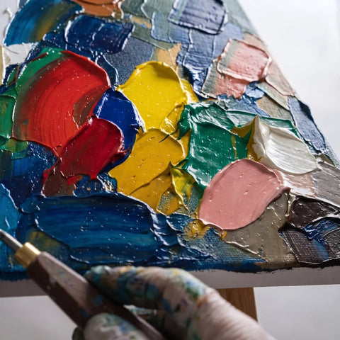 Vastag impasto textúrák az ARTMIE Euforia paletta árnyalataiban