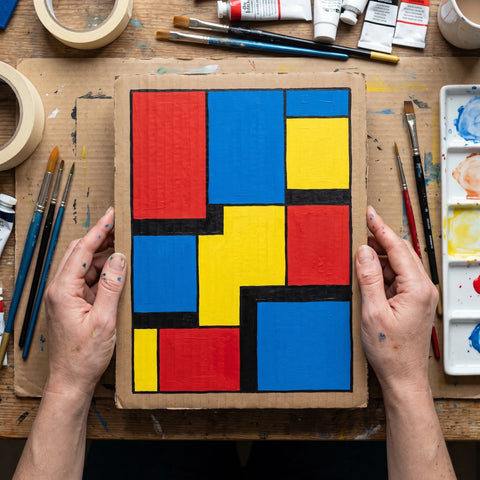 Pop-art motívum akrillal festve kartonon