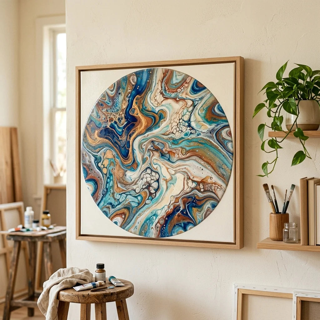 Absztrakt fluid art kép a falon