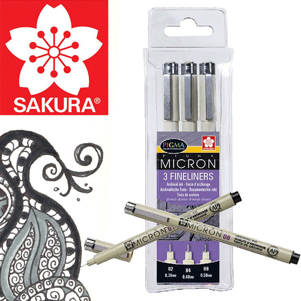 SAKURA Pigma Micron műszaki rajztollak / 3 db szett